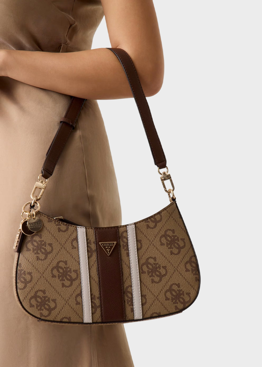 Borsa a spalla Noelle II con logo all over