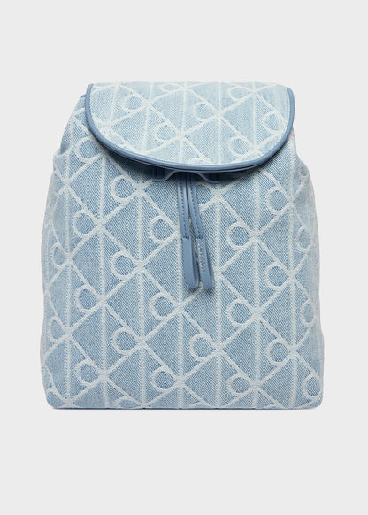 Zaino denim in jacquard con logo