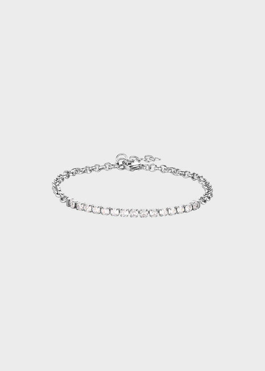 Bracciale Tricky in acciaio con centrale tennis con cubic zirconia