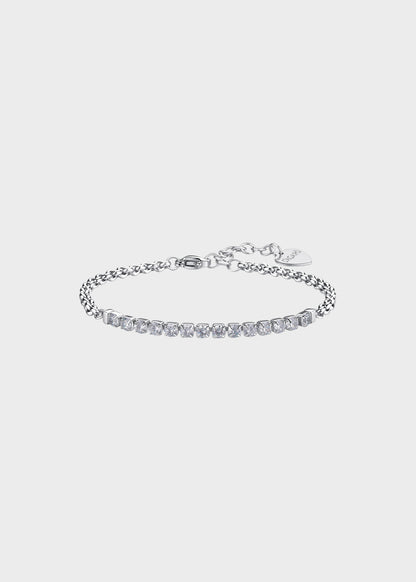 Bracciale Dazzly in acciaio con centrale tennis e cubic zirconia