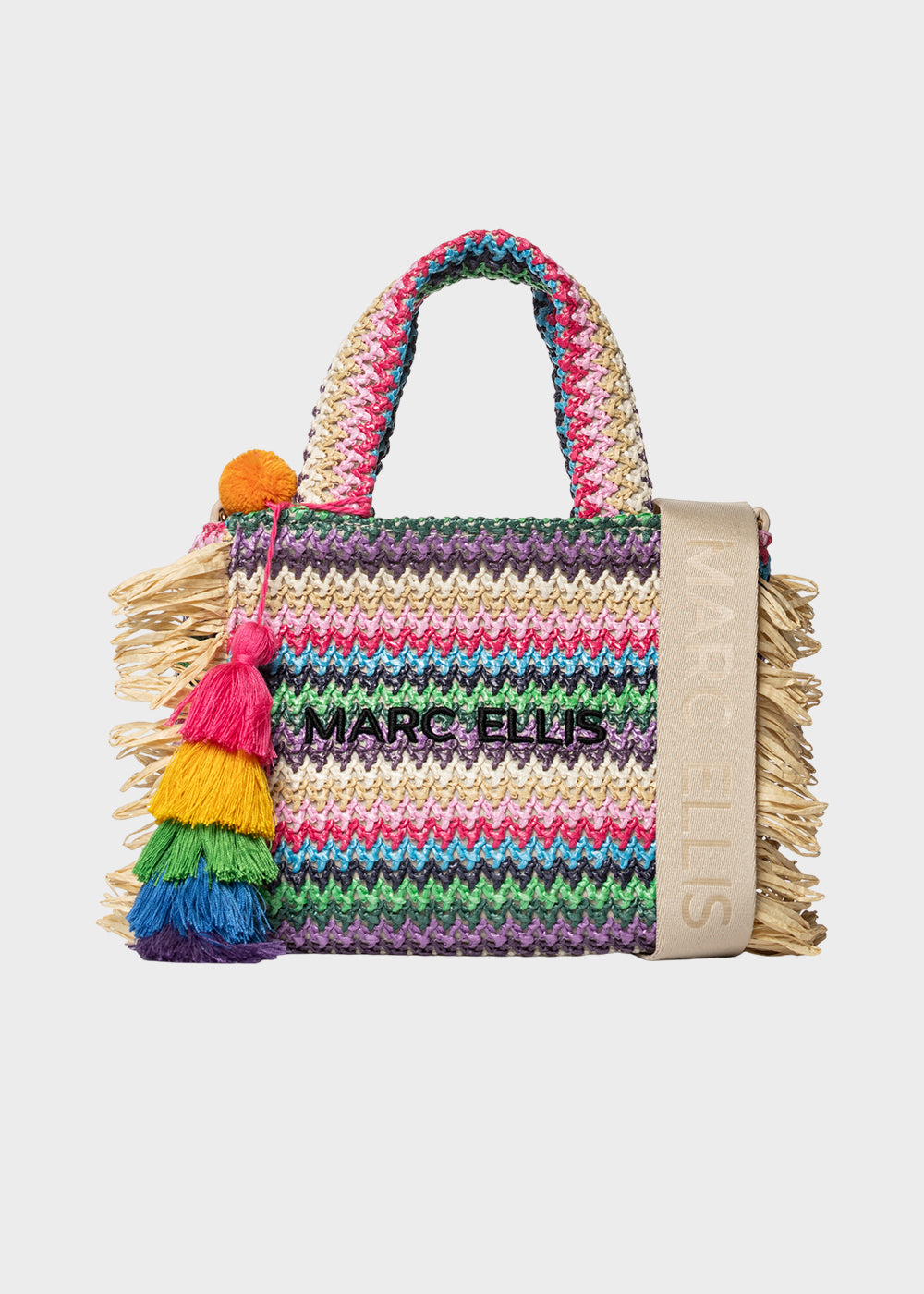 Borsa da Mare piccola Buby S.Claire S in effetto rafia, con tracolla
