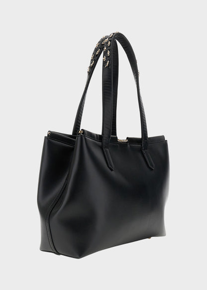 Borsa da spalla con logo e catenina pendente