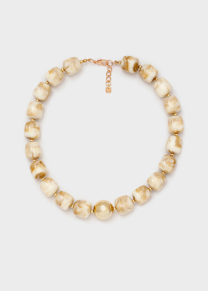 Collana Cloudy in resina beige