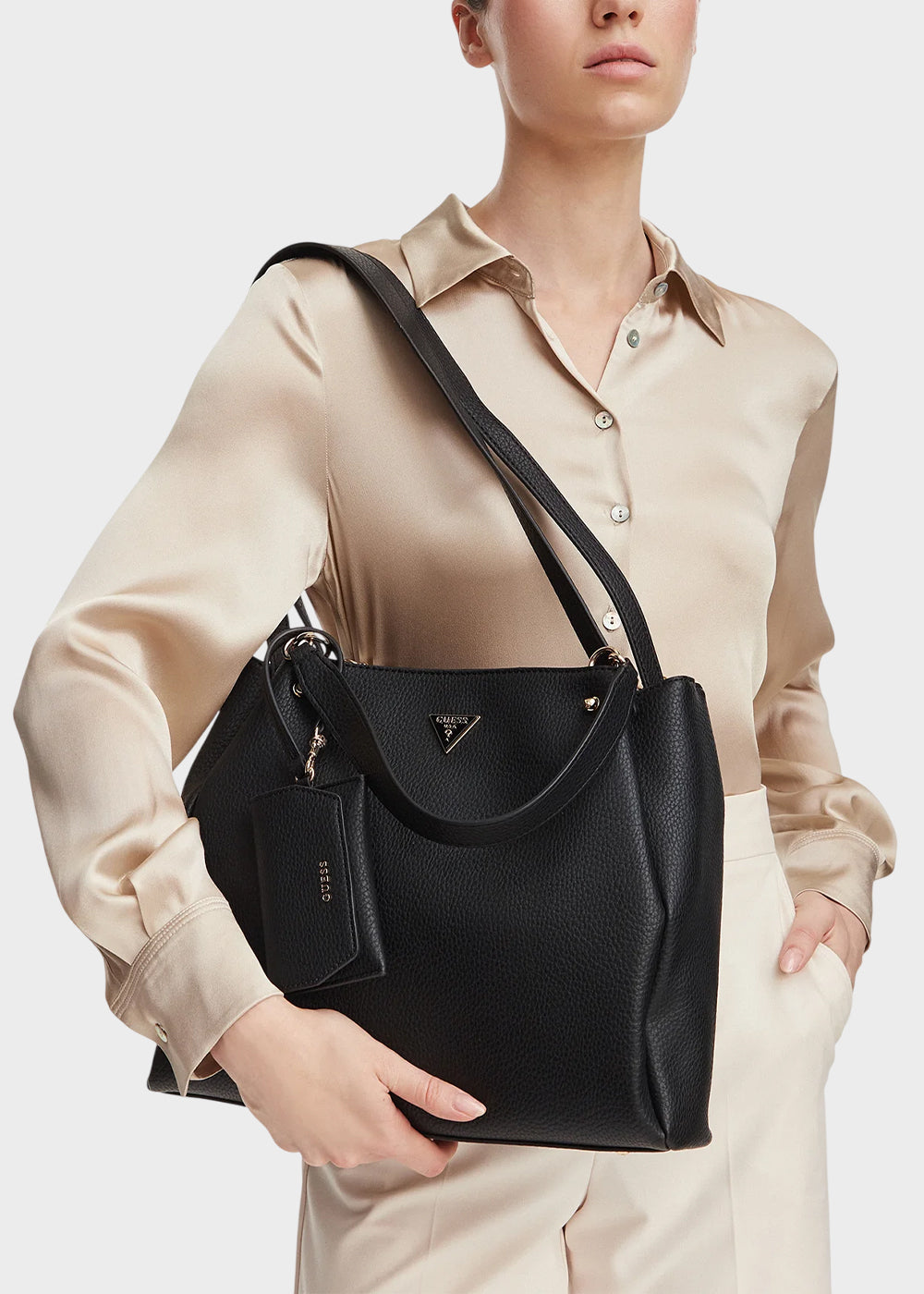 Borsa a tracolla Lorella con manico e charm