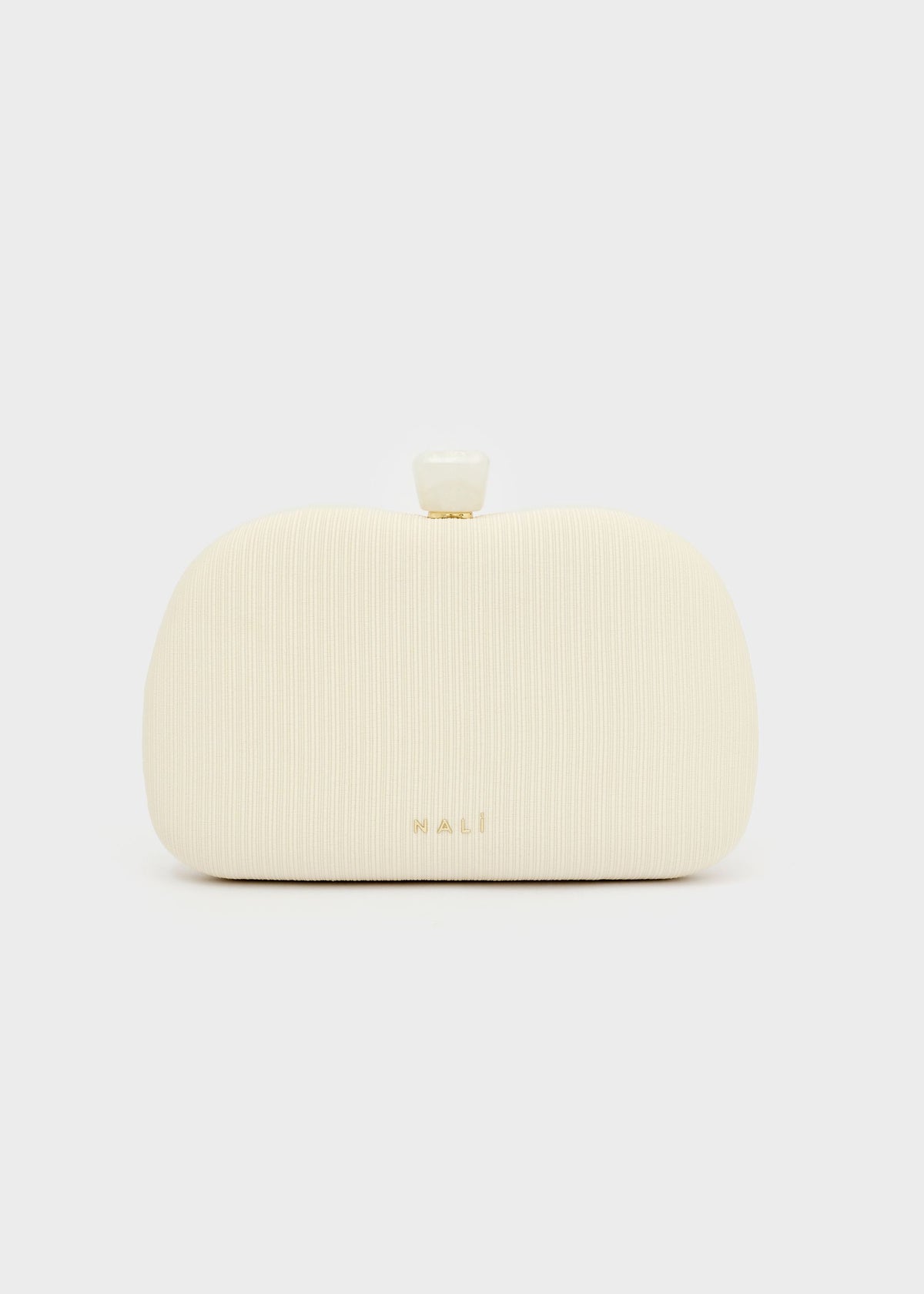 Clutch Sofia Plissé laminato con tracolla a catena