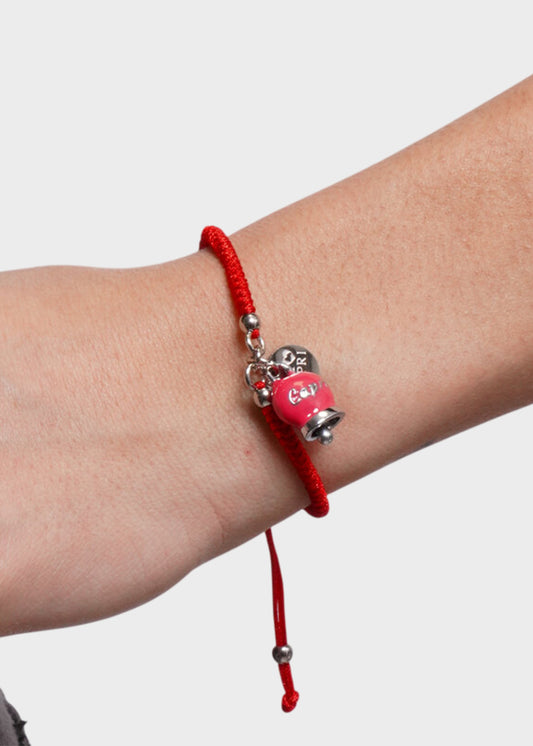 Bracciale in tessuto e Acciaio con Campanella Portafortuna Tramonto di Capri Teaa Berry