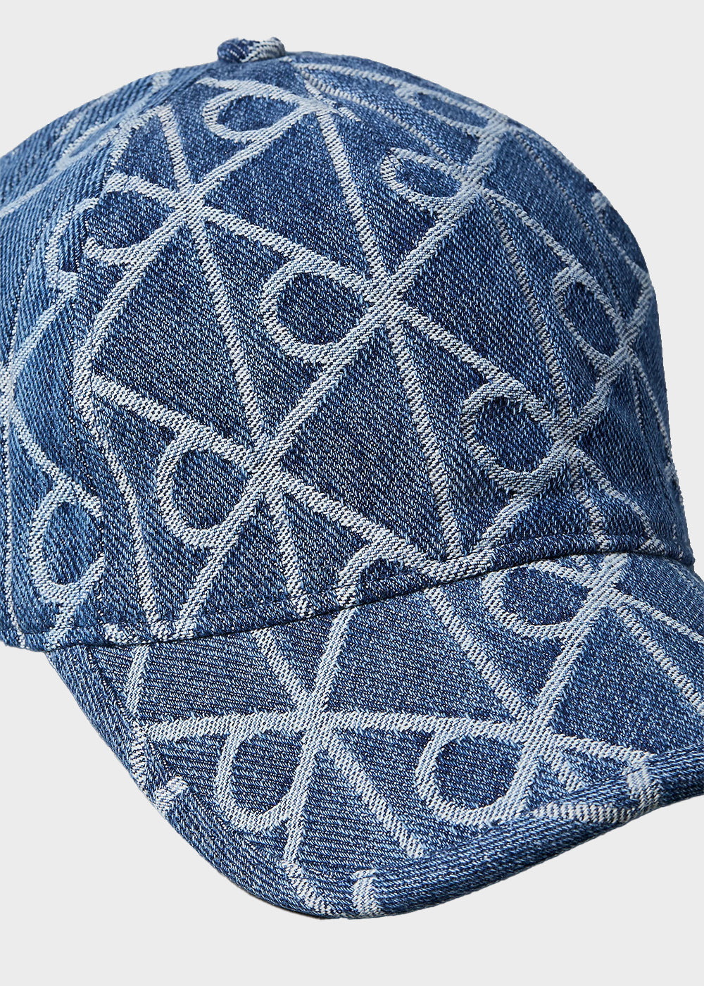 Berretto in jacquard con logo in denim
