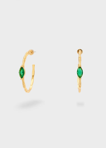 Hoop earrings with stone