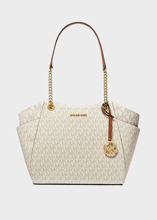 Borsa a spalla Jet Set Travel grande con logo