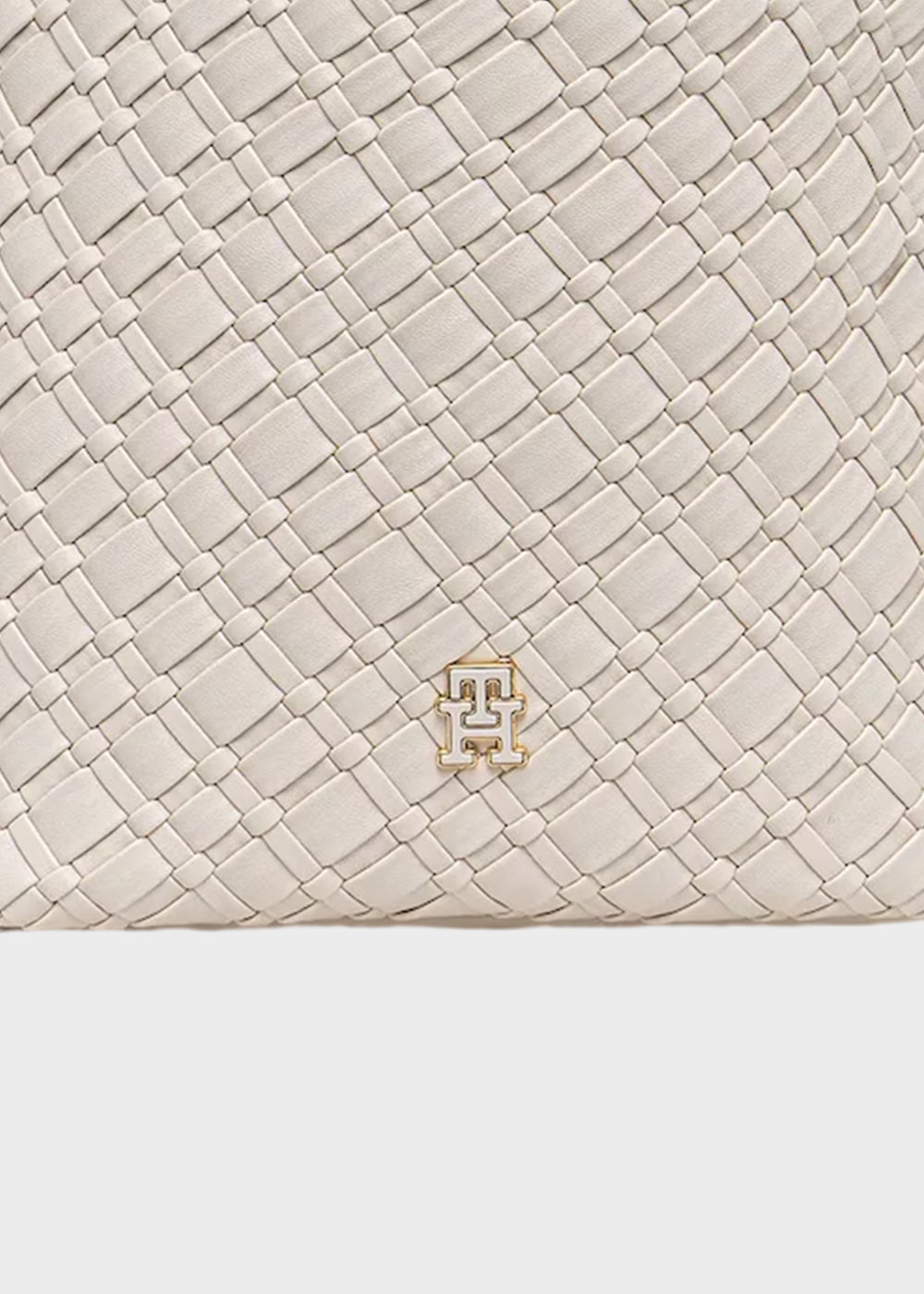 Borsa a secchio ad intreccio con sacca interna in tessuto