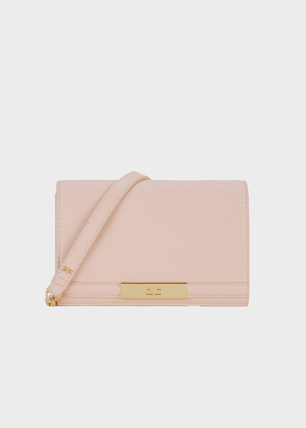 Clutch bag with shoulder strap and logo