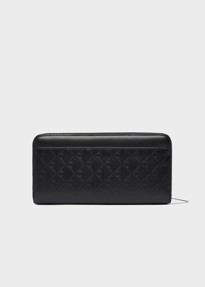 Portafogli con zip e logo stampato