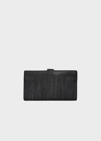 Portacarte con portamonete Bifold Greenwich in tessuto Denim nero