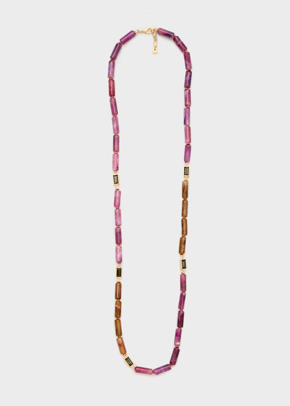 Collana Jil lunga pietre baguette viola