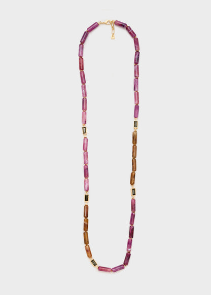 Collana Jil lunga pietre baguette viola