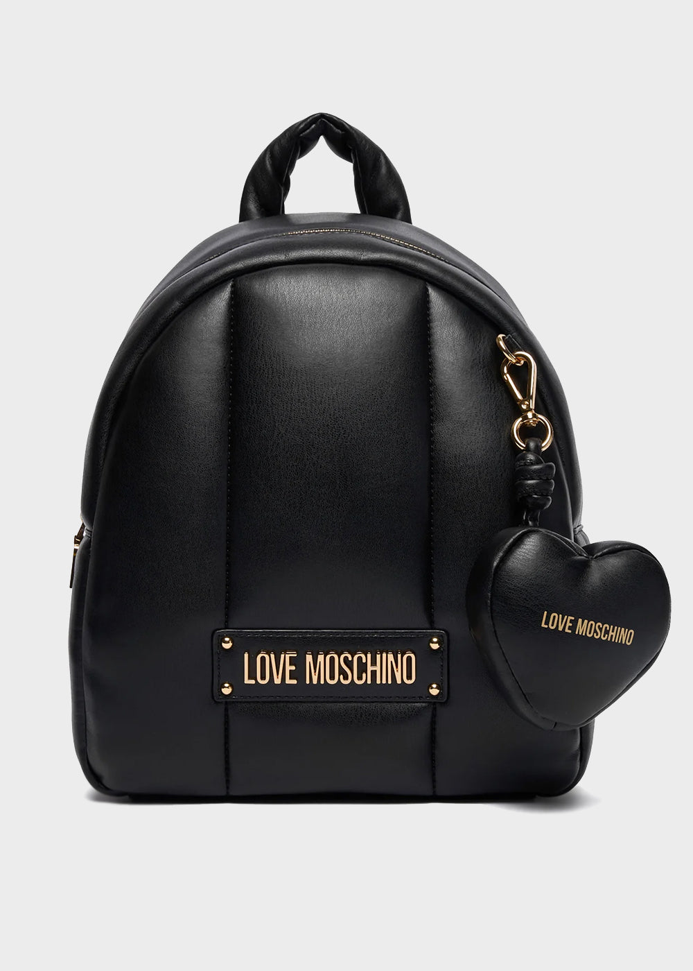 Soft backpack with logo and heart pendant