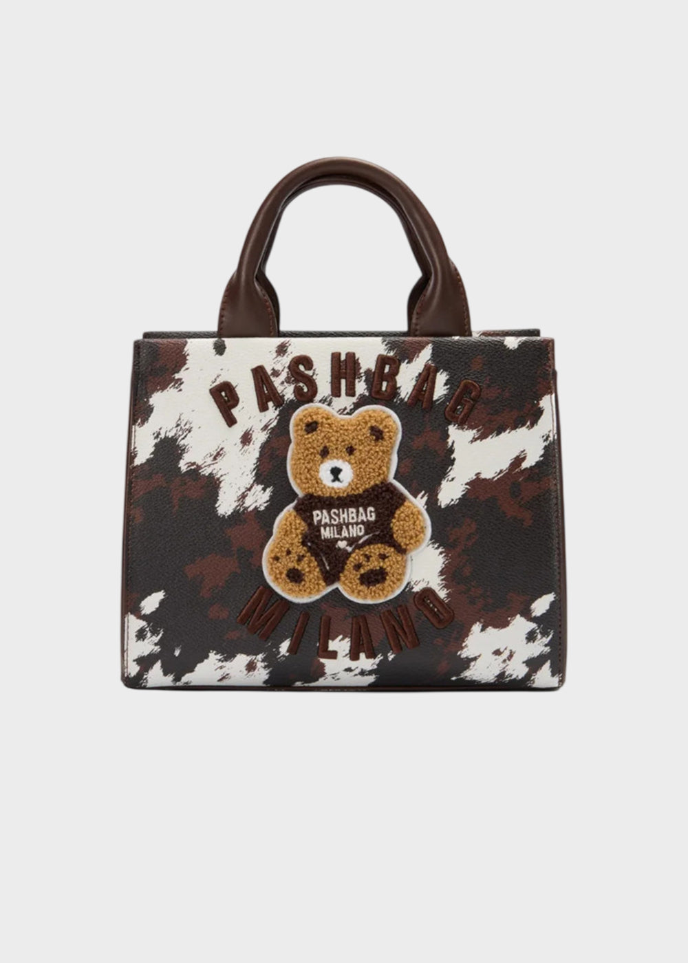 Borsa a mano Mini Marge Cow con tracolla e applicazione orsetto centrale Teddy-1
