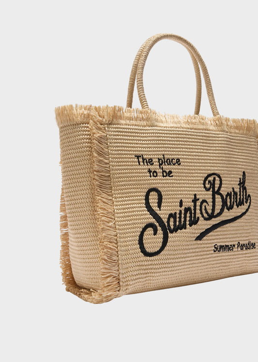 Borsa da mare grande Vanity Straw in tessuto effetto paglia