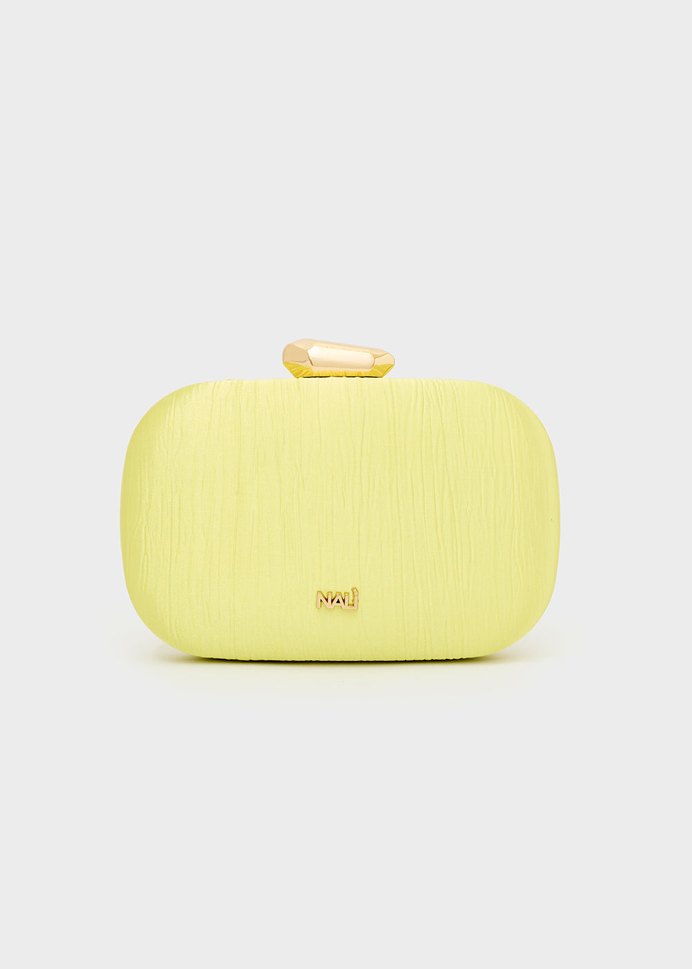 Clutch Nadine Plissé laminato con tracolla a catena