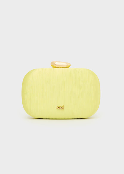 Clutch Nadine Plissé laminato con tracolla a catena
