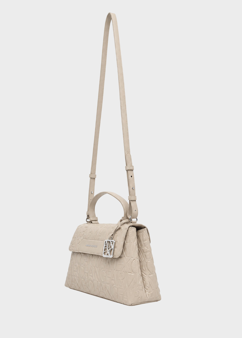 Borsa a mano con tracolla Liz Pebble con logo all over-6