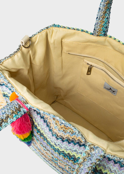Borsa da Mare Buby S.Claire L in effetto rafia, con tracolla