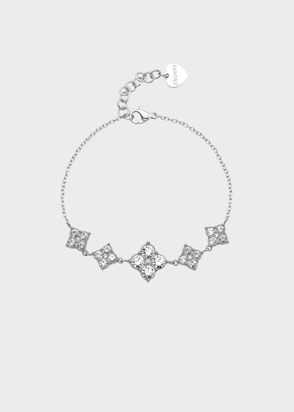 Bracciale Gleam in acciaio con cristalli