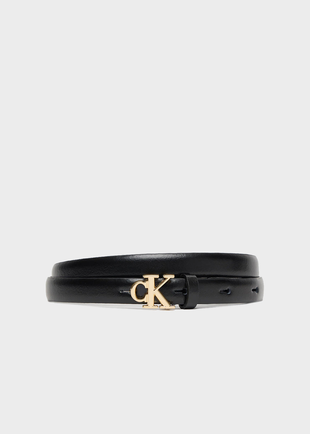 Skinny leather logo belt (1.4 cm)