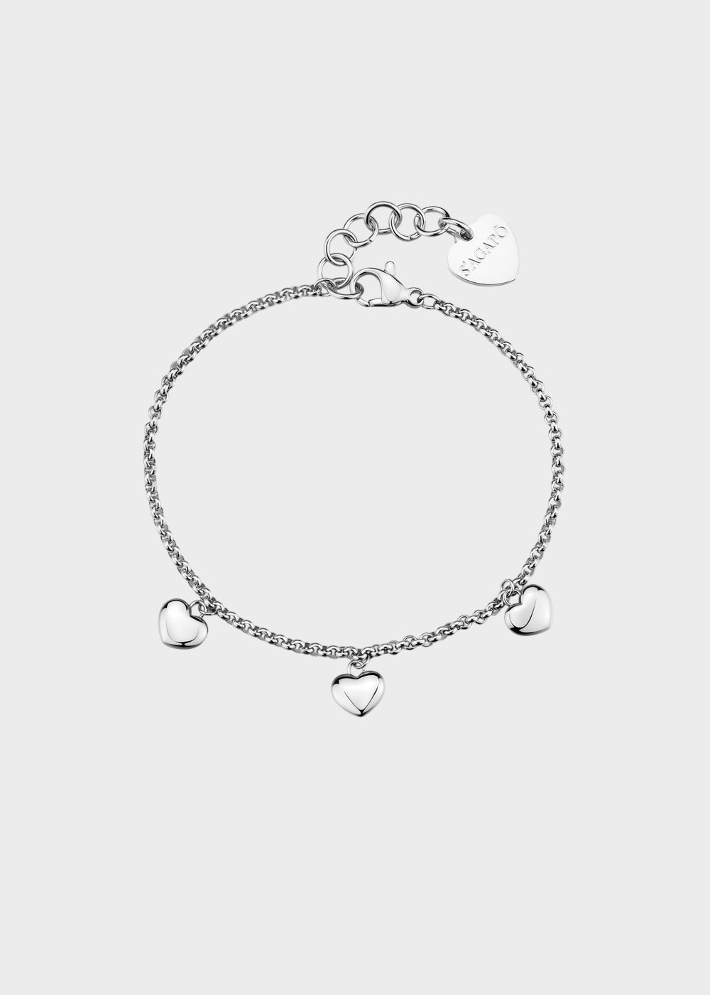 Bracciale Aurora in acciaio con pendenti a forma di cuore