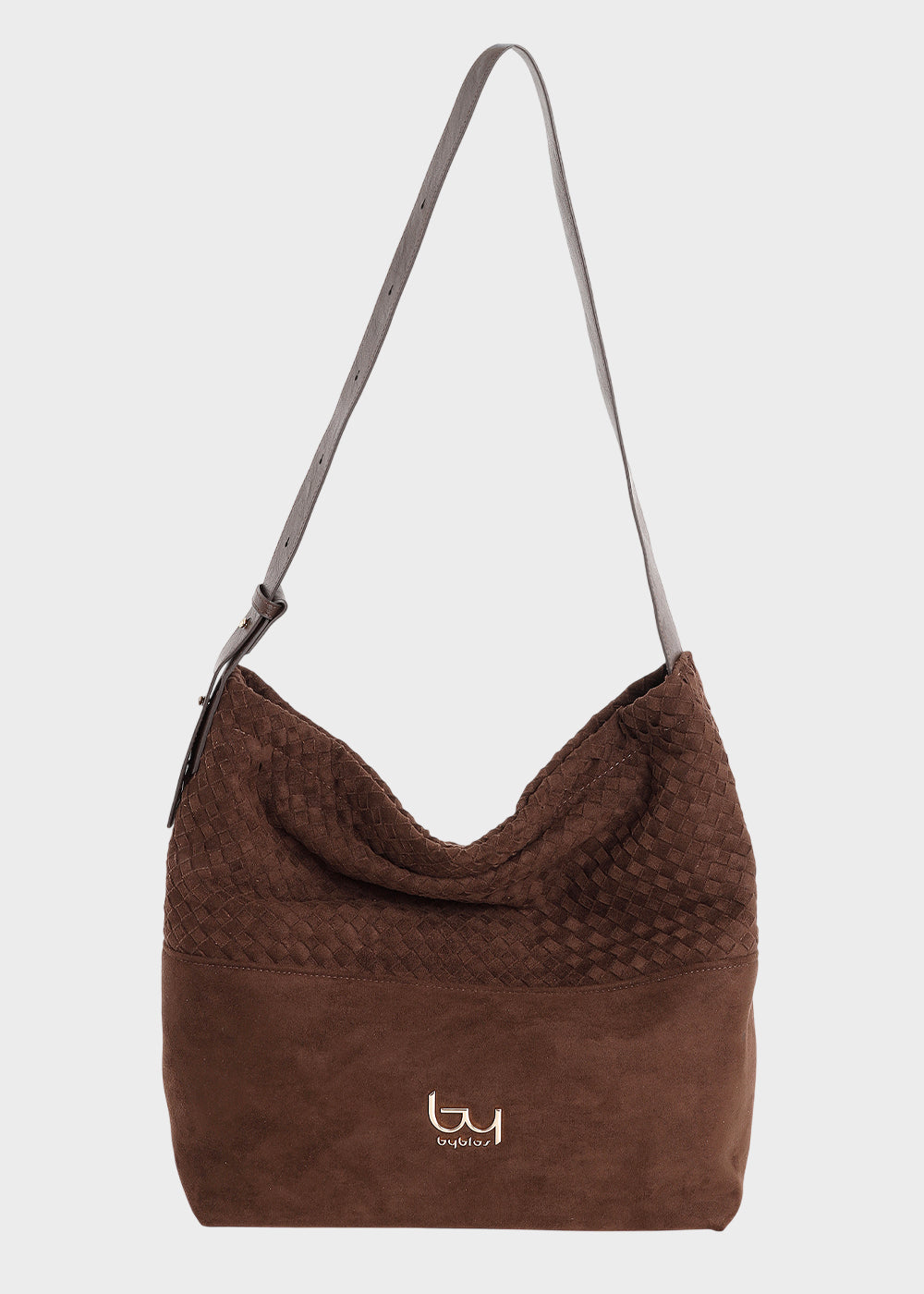 Borsa da spalla Compass con trama intrecciata