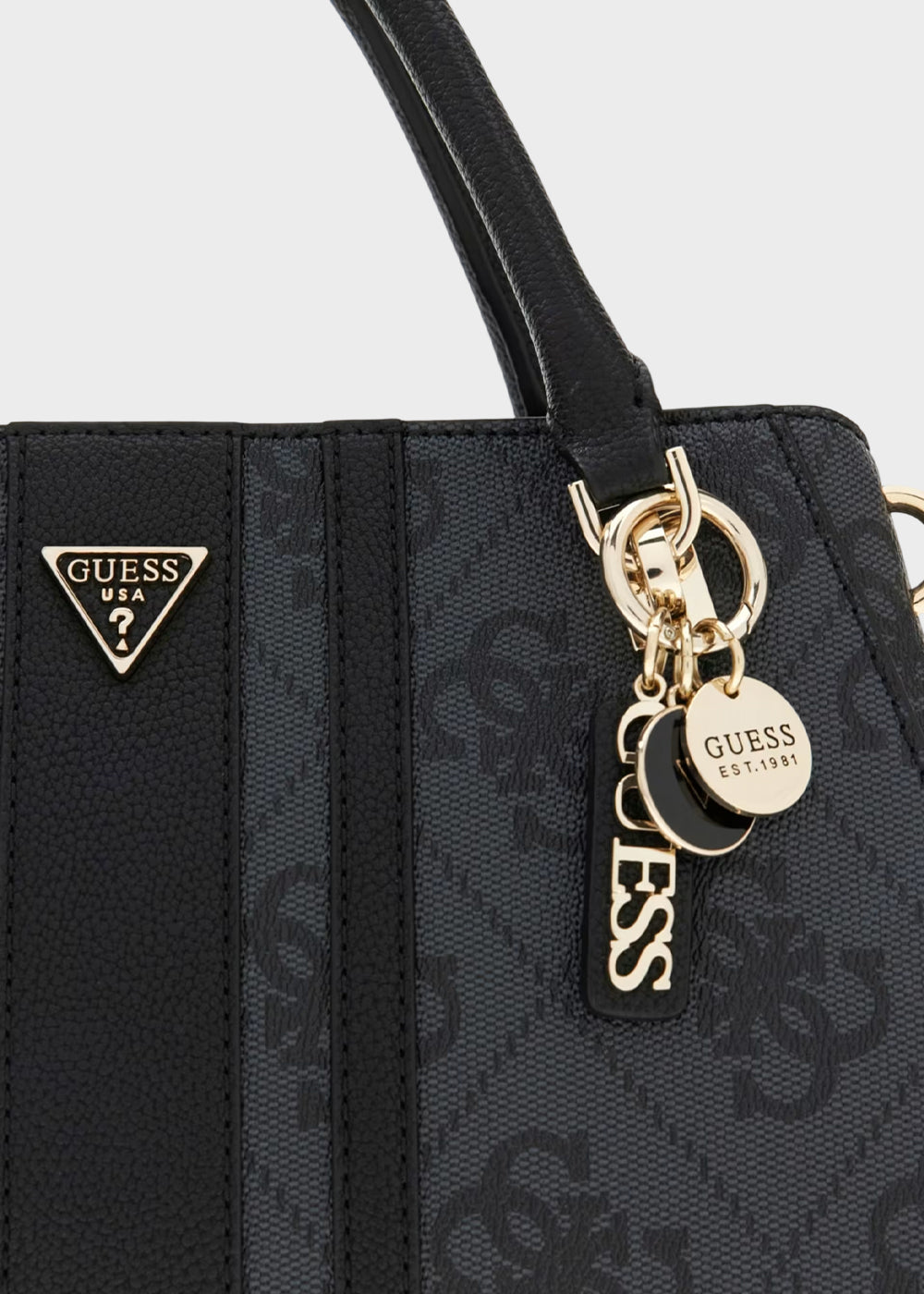 Borsa a mano Noelle II con tracolla e logo all over-4
