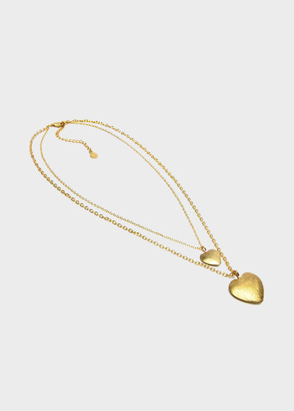 Collana 2 Due Catene Cuori