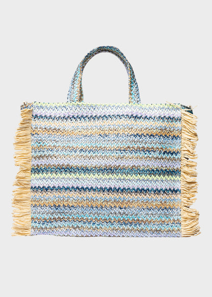 Borsa da Mare Buby S.Claire L in effetto rafia, con tracolla
