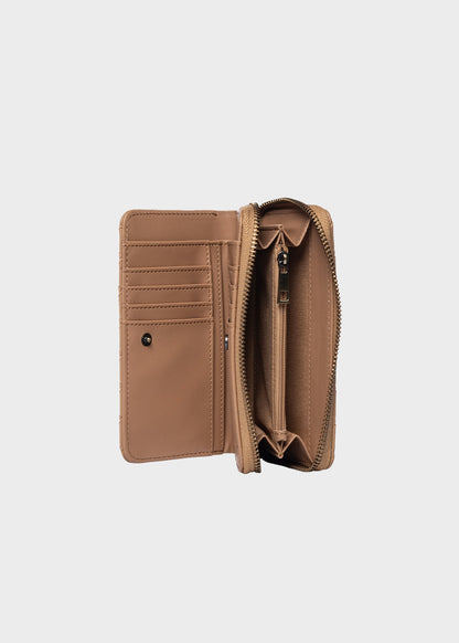 Portafogli Norah Plait con zip e pattina con effetto intreccio