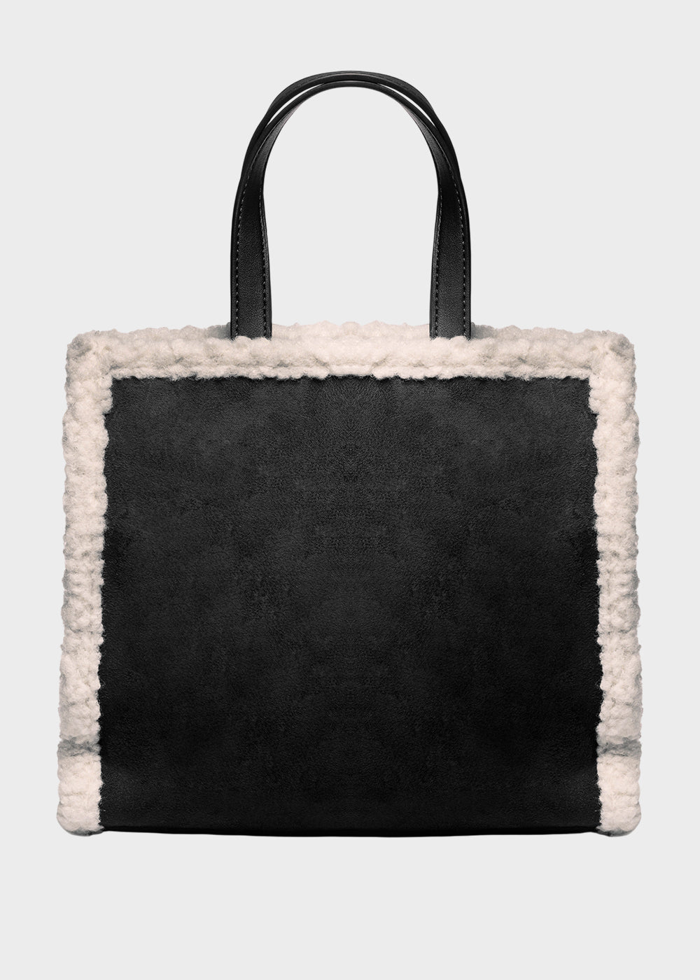 Borsa a mano Buby Buckskin M con dettagli effetto lana e tracolla-3