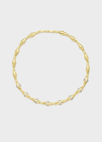 Collana girocollo con sfere oro