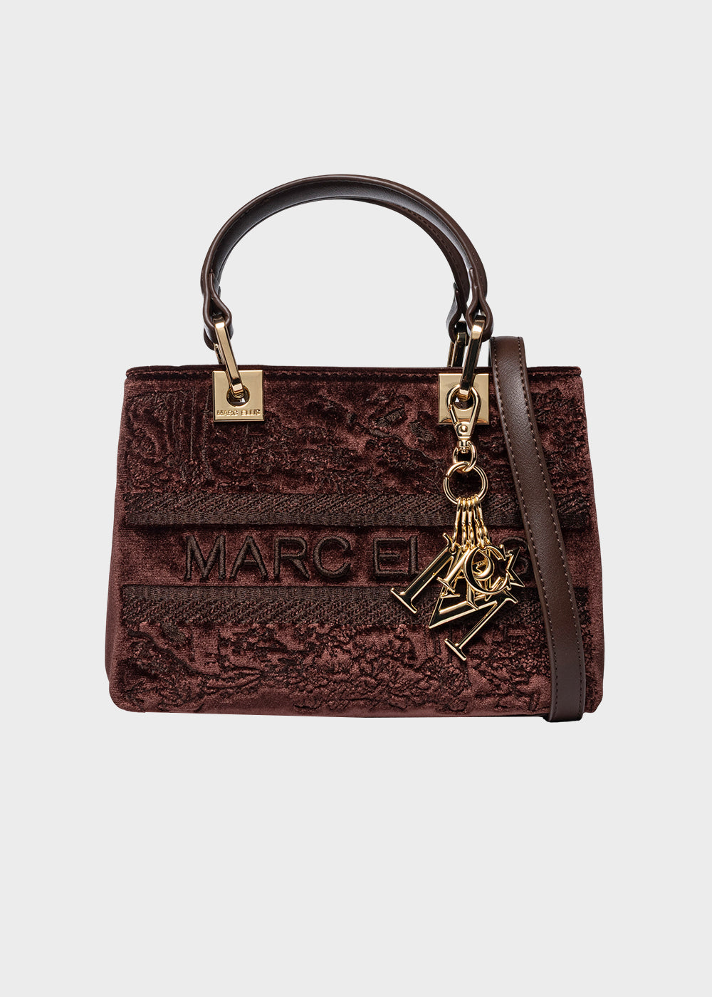 Borsa a mano Wendi S con tracolla, in effetto velluto