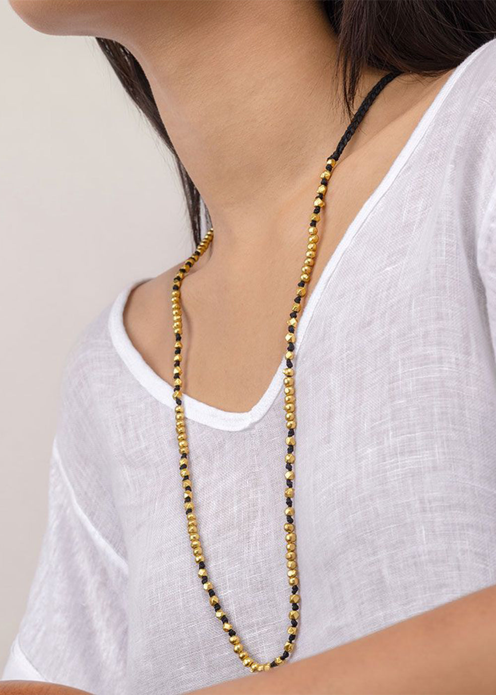 Collana Macramé Sfere e Diamanti
