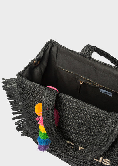 Borsa da Mare Buby S.Claire L in effetto rafia, con tracolla