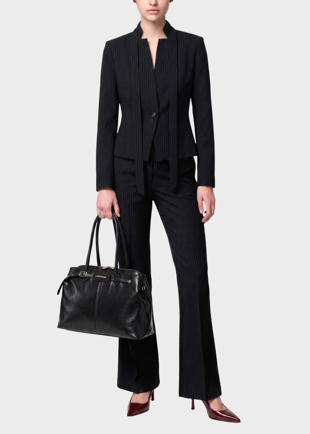 Borsa da spalla con tracolla e tasche anteriori e posteriori-2