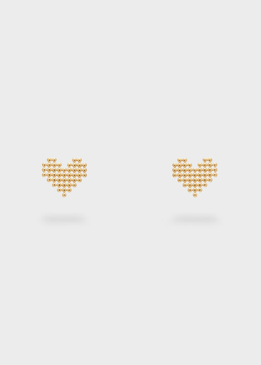 ORECCHINI CUORE PIXEL ORO