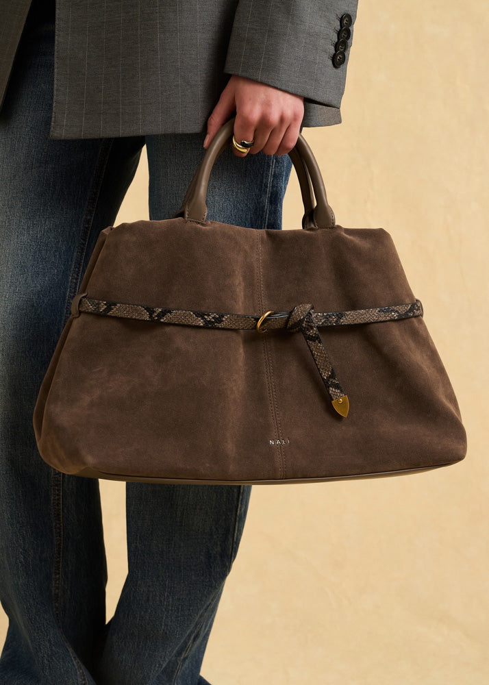Borsa a mano Melissa con tracolla e dettaglio pitonato