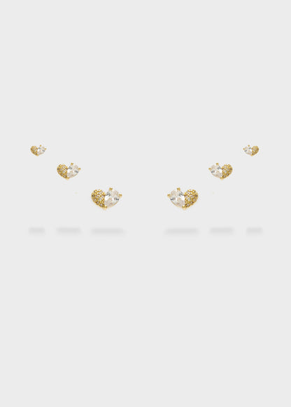 Set di orecchini Hearts con zirconi