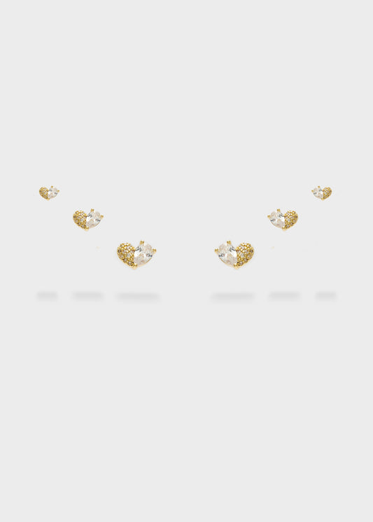 Set di orecchini Hearts con zirconi