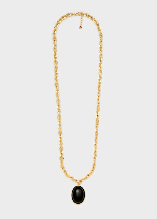Collana Cleo con pietra pendente nero