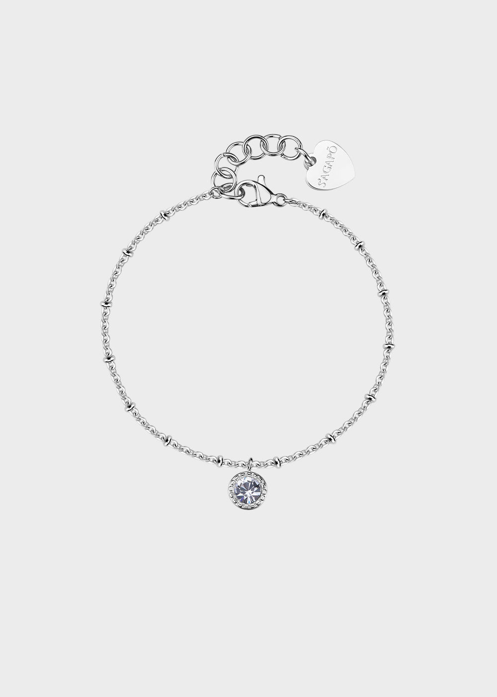 Bracciale Aurora in acciaio con cristallo pendente