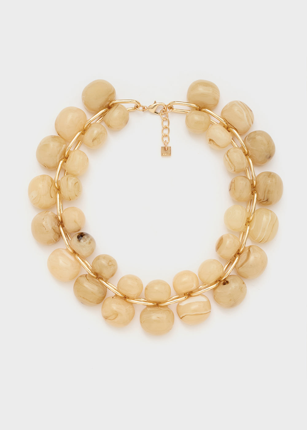 Collana a grappolo in resina beige