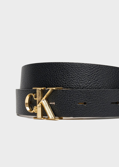 Cintura reversibile in pelle con logo (2,5 cm)