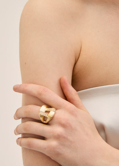 Braided striped ring