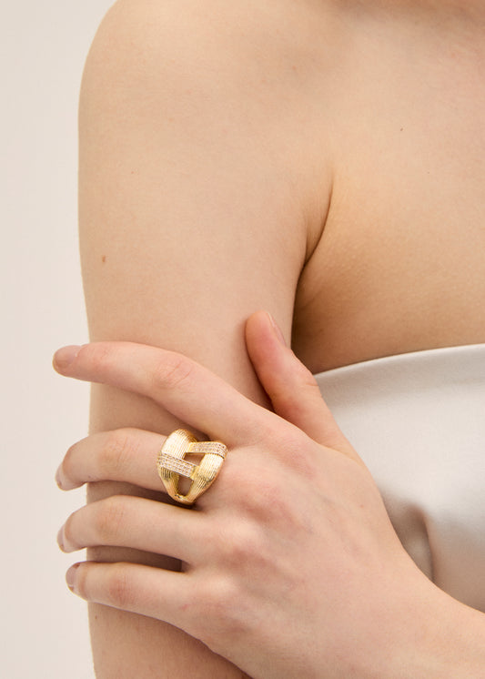 Braided striped ring